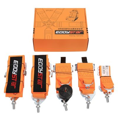 EDDYSTAR Nylon Drift Auto Racing Seat Belt Oranje Kleur 5-punts Seat Belt