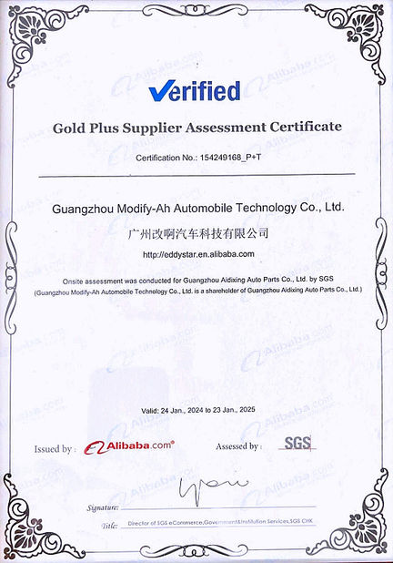 China GUANGZHOU MODIFY-AH AUTOMOBILE TECHNOLOGY CO., LTD certificaten